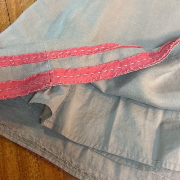 Boden size 4 US (8 UK) tan linen skirt with coral detail trim - Picture 6 of 6